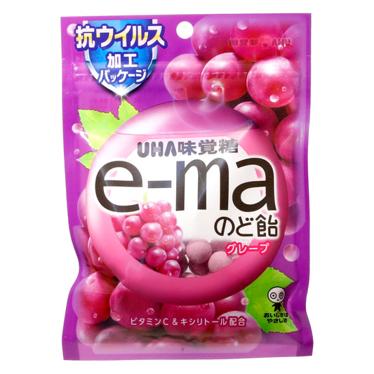 【UHA 味覺糖】UHA E-ma 鮮榨葡萄喉糖 50g