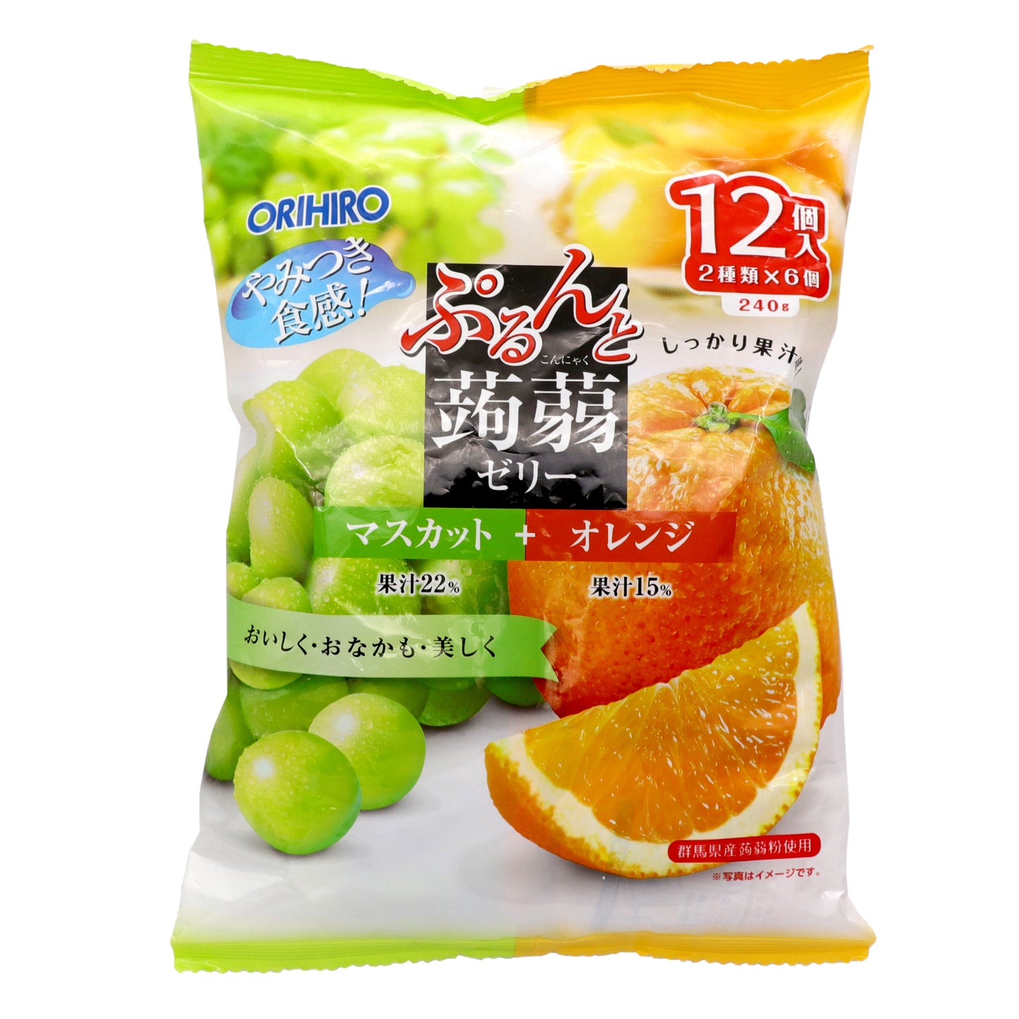 Orihiro 低卡蒟蒻果凍 麝香葡萄 + 橘子 20g x 12入