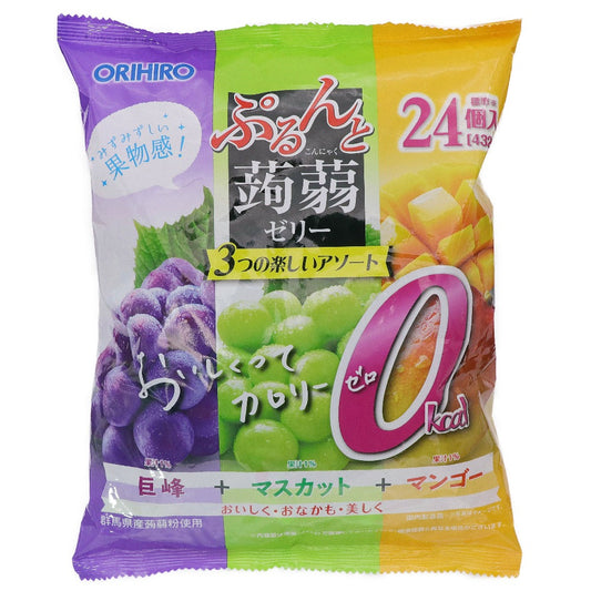 Orihiro 零卡蒟蒻果凍 巨峰 + 麝香葡萄 + 芒果 大容量