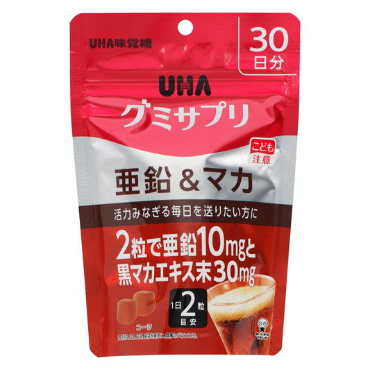 【 UHA 味覺糖】鋅 & 瑪卡軟糖 瓶裝 30日分 60粒