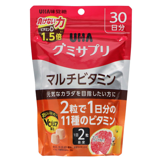 【 UHA 味覺糖】綜合維他命軟糖 瓶裝 30日分 60粒