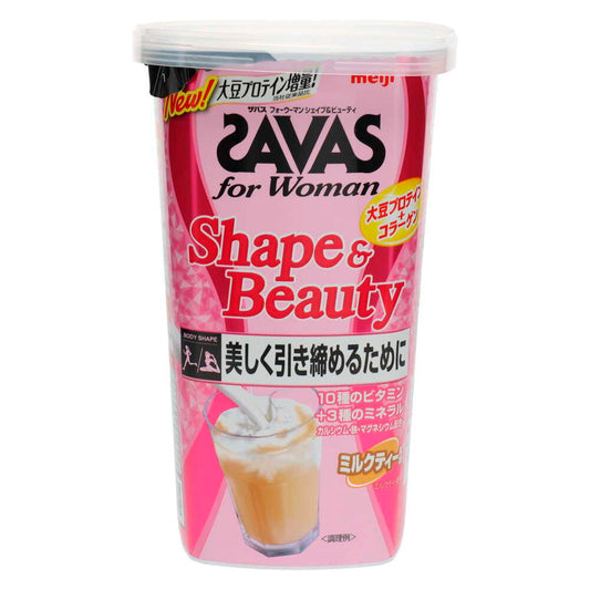 【明治 SAVAS 匝巴斯 】 女性專用 瘦身&美容 奶茶風味 12回 252g
