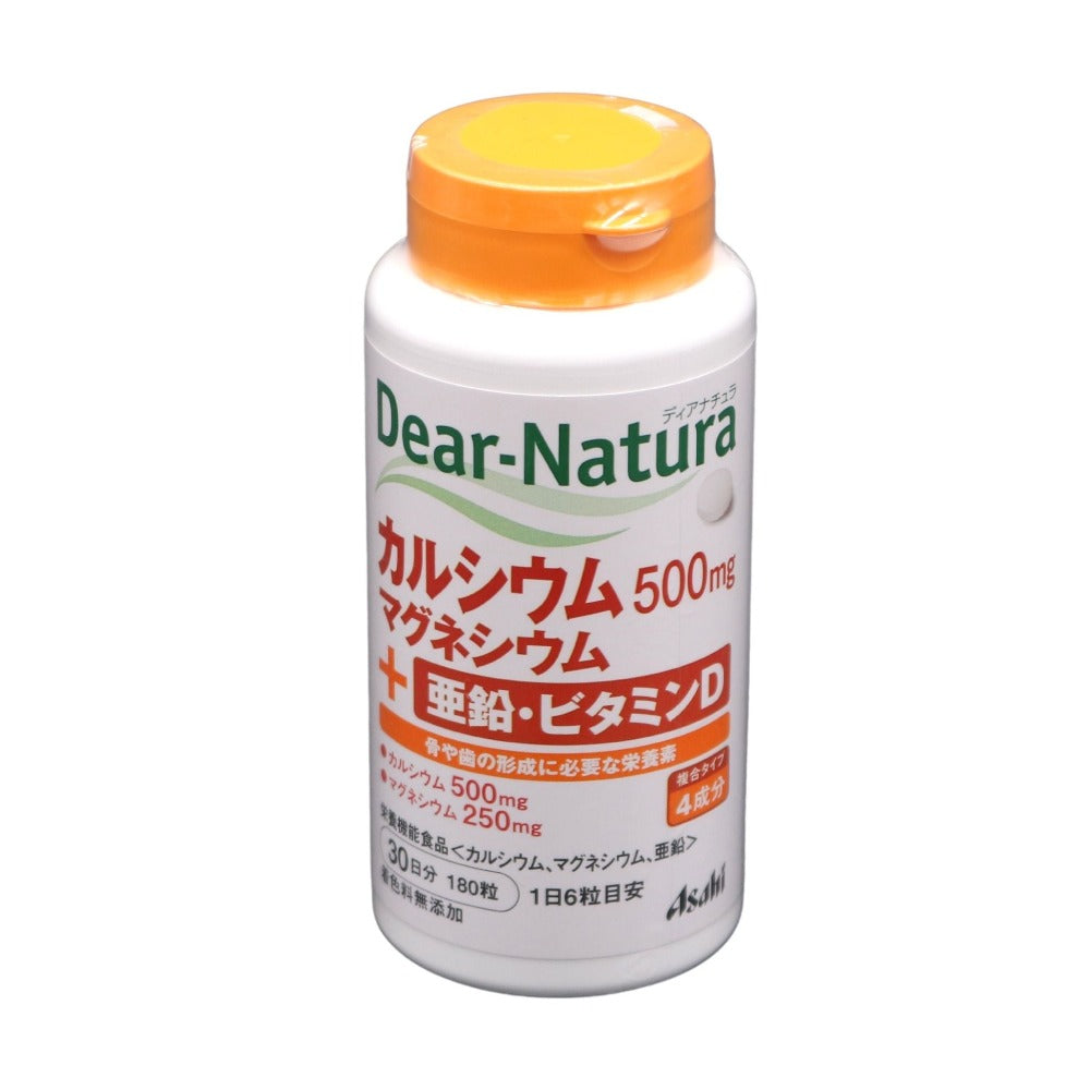 【Asahi 朝日】Dear-Natura 鈣/鎂/鋅/維他命 D 補充劑(180粒入)
