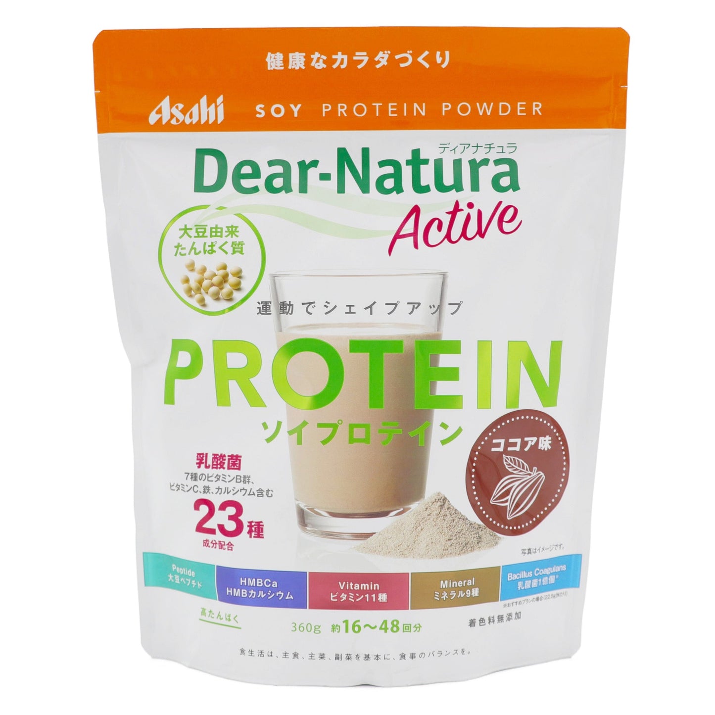 【Asahi 朝日】Dear-Natura Active 活性大豆蛋白粉 可可風味360g