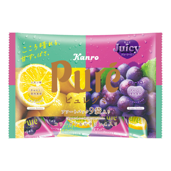 【甘樂 Kanro】Pure鮮果實軟糖（人氣檸檬與葡萄組合）